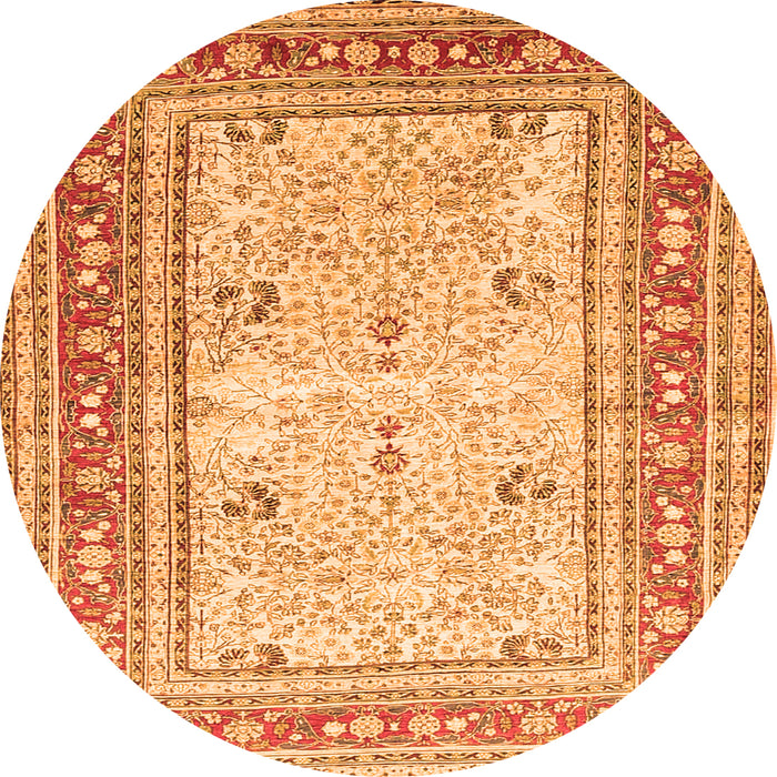 Machine Washable Persian Orange Traditional Area Rugs, wshtr4811org