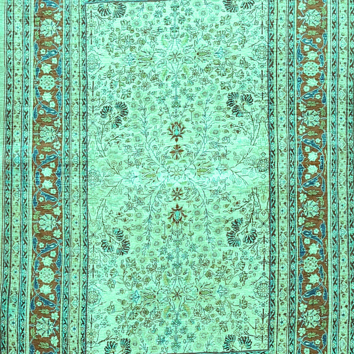 Machine Washable Persian Turquoise Traditional Area Rugs, wshtr4811turq