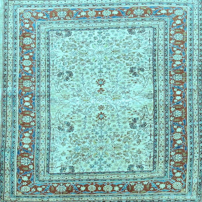 Square Machine Washable Persian Light Blue Traditional Rug, wshtr4811lblu
