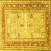 Square Persian Yellow Traditional Rug, tr4811yw