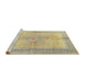 Sideview of Machine Washable Traditional Brass Green Rug, wshtr4812