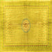 Square Medallion Yellow Traditional Rug, tr4812yw