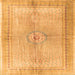 Serging Thickness of Medallion Orange Traditional Rug, tr4812org