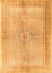 Medallion Orange Traditional Rug, tr4812org