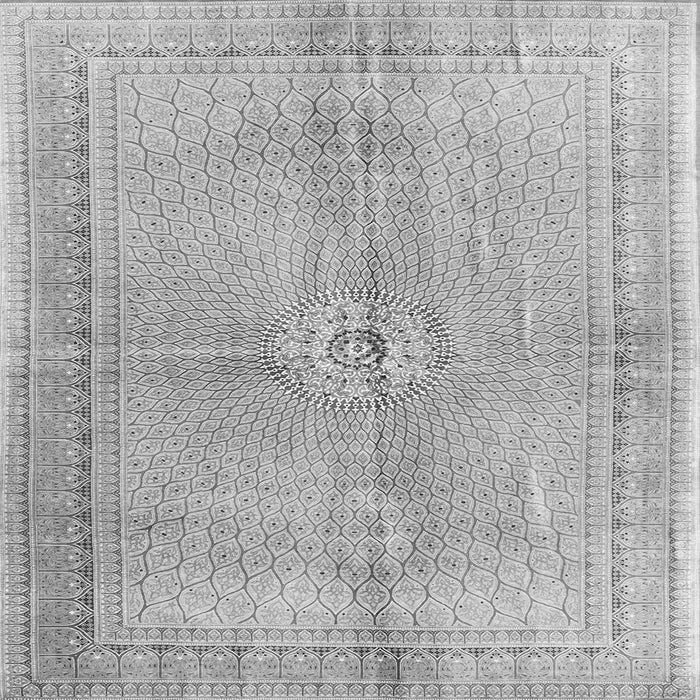 Round Machine Washable Medallion Gray Traditional Rug, wshtr4812gry