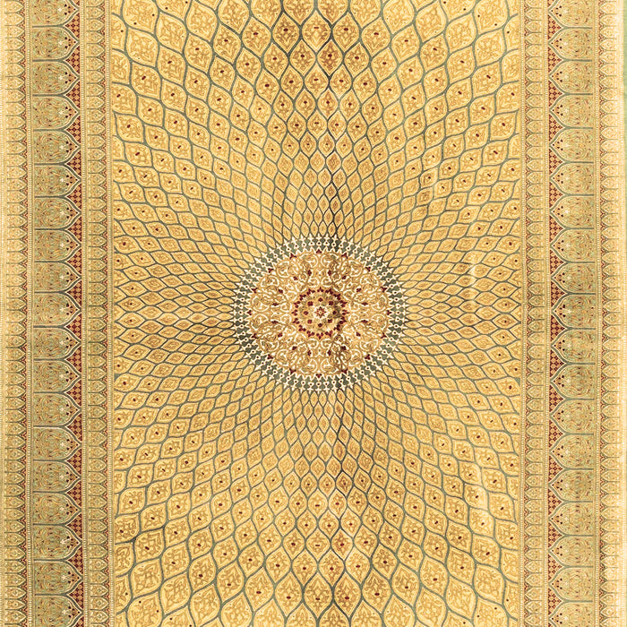 Machine Washable Medallion Brown Traditional Rug, wshtr4812brn