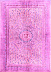 Medallion Pink Traditional Rug, tr4812pnk