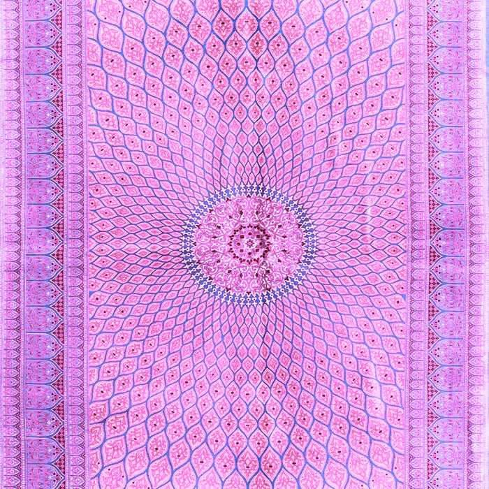 Machine Washable Medallion Purple Traditional Area Rugs, wshtr4812pur