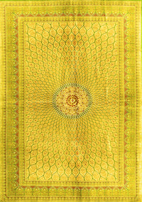 Medallion Yellow Traditional Rug, tr4812yw