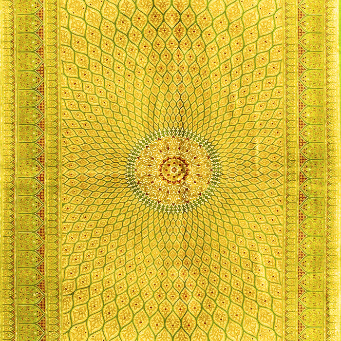 Medallion Yellow Traditional Rug, tr4812yw