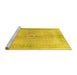 Sideview of Machine Washable Medallion Yellow Traditional Rug, wshtr4812yw