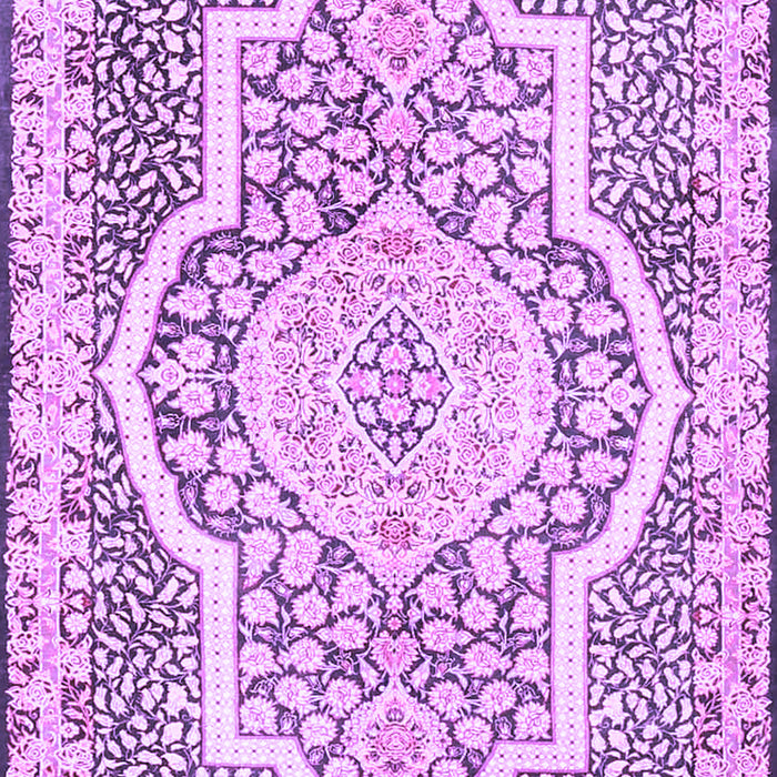 Machine Washable Medallion Purple Traditional Area Rugs, wshtr4813pur