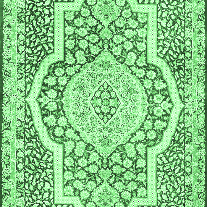 Medallion Emerald Green Traditional Rug, tr4813emgrn