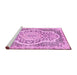 Sideview of Machine Washable Medallion Pink Traditional Rug, wshtr4813pnk