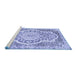 Sideview of Machine Washable Medallion Blue Traditional Rug, wshtr4813blu