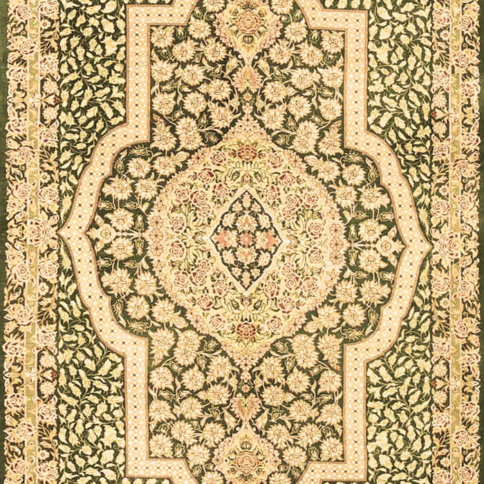 Machine Washable Medallion Brown Traditional Rug, wshtr4813brn