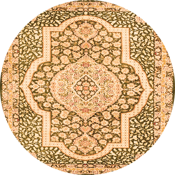 Machine Washable Medallion Orange Traditional Area Rugs, wshtr4813org
