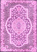 Machine Washable Medallion Pink Traditional Rug, wshtr4813pnk