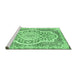 Sideview of Machine Washable Medallion Emerald Green Traditional Area Rugs, wshtr4813emgrn