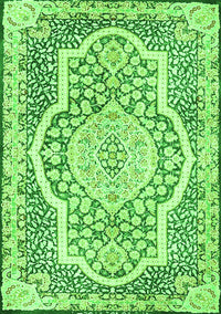 Medallion Green Traditional Rug, tr4813grn