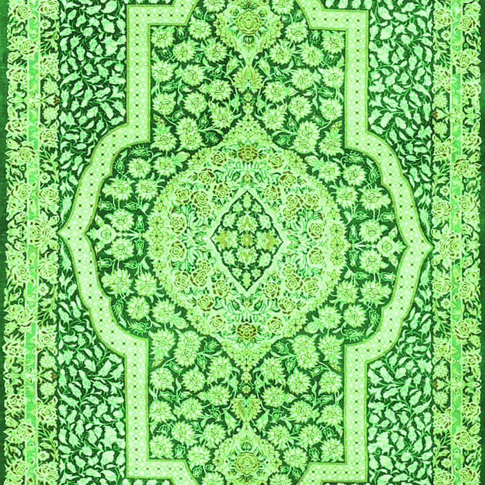 Medallion Green Traditional Rug, tr4813grn