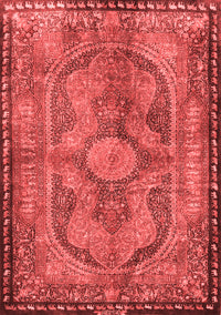 Medallion Red Traditional Rug, tr4814red