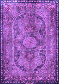 Medallion Purple Traditional Rug, tr4814pur