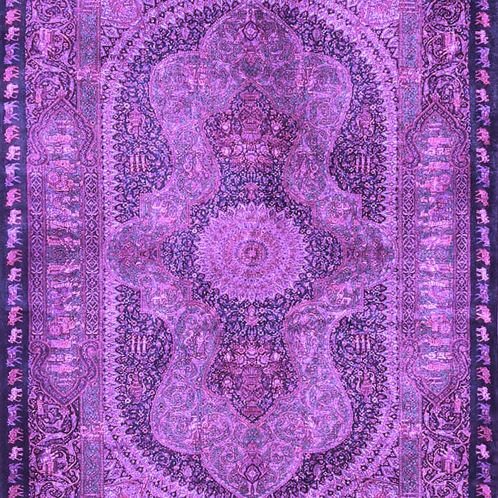 Machine Washable Medallion Purple Traditional Area Rugs, wshtr4814pur