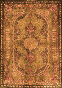 Medallion Orange Traditional Rug, tr4814org