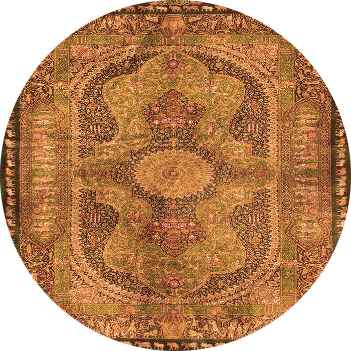 Machine Washable Medallion Orange Traditional Area Rugs, wshtr4814org