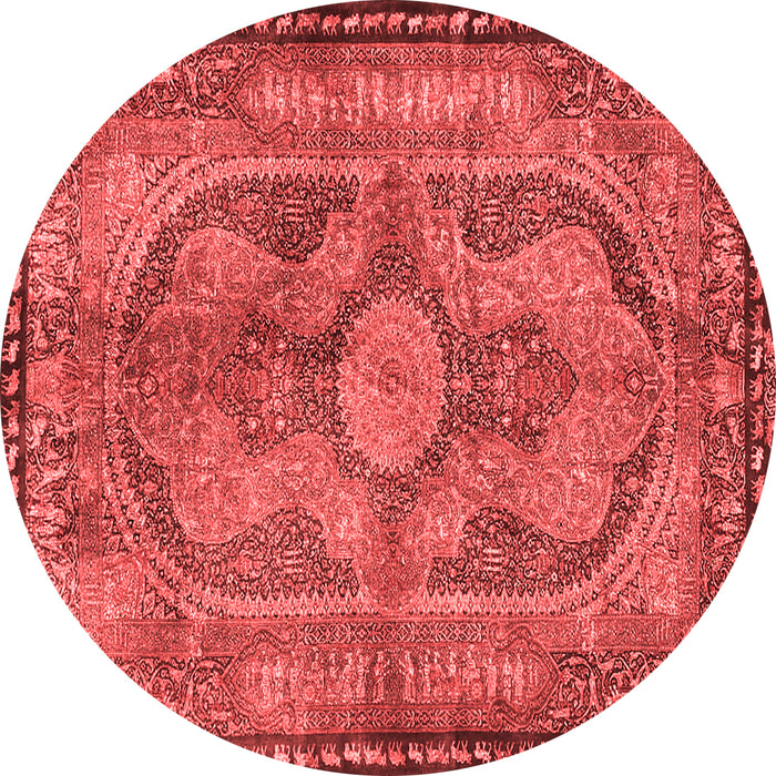Machine Washable Medallion Red Traditional Rug, wshtr4814red