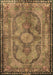 Machine Washable Medallion Brown Traditional Rug, wshtr4814brn