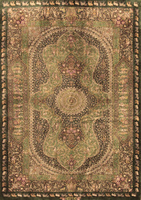 Medallion Brown Traditional Rug, tr4814brn