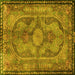 Square Medallion Yellow Traditional Rug, tr4814yw