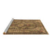 Sideview of Machine Washable Medallion Brown Traditional Rug, wshtr4814brn