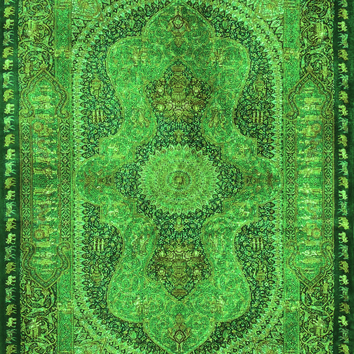 Medallion Green Traditional Rug, tr4814grn