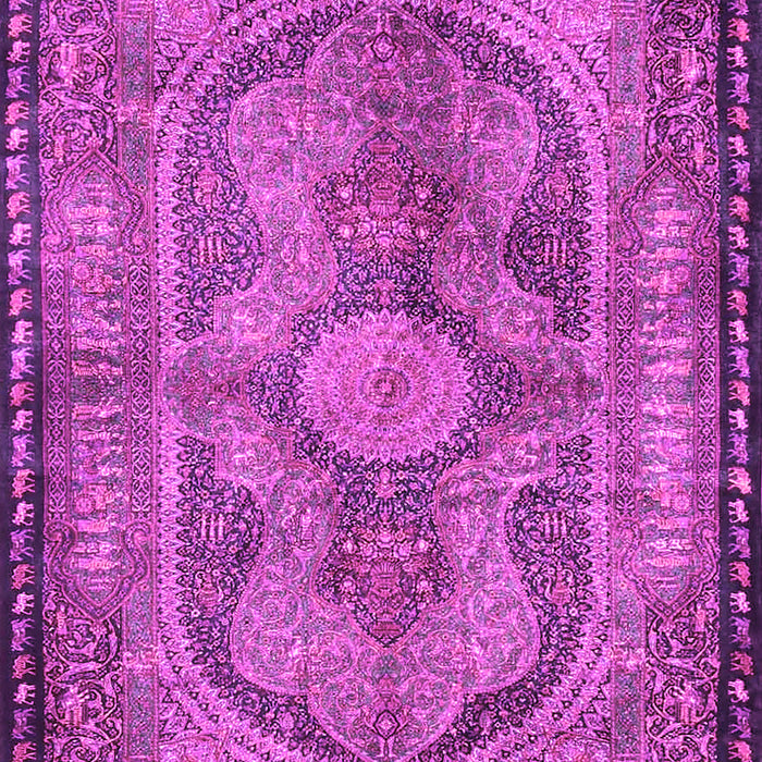 Machine Washable Medallion Pink Traditional Rug, wshtr4814pnk