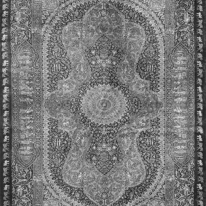 Serging Thickness of Machine Washable Medallion Gray Traditional Rug, wshtr4814gry