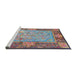 Sideview of Machine Washable Traditional Dark Gray Rug, wshtr4815