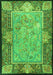 Serging Thickness of Machine Washable Persian Green Traditional Area Rugs, wshtr4815grn