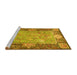 Sideview of Machine Washable Persian Yellow Traditional Rug, wshtr4815yw