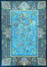 Machine Washable Persian Light Blue Traditional Rug, wshtr4815lblu