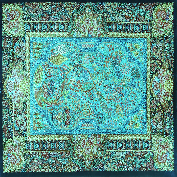 Square Persian Turquoise Traditional Rug, tr4815turq