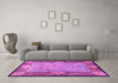 Machine Washable Persian Pink Traditional Rug in a Living Room, wshtr4815pnk