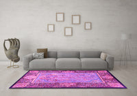 Machine Washable Persian Pink Traditional Rug, wshtr4815pnk