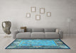 Machine Washable Persian Light Blue Traditional Rug in a Living Room, wshtr4815lblu