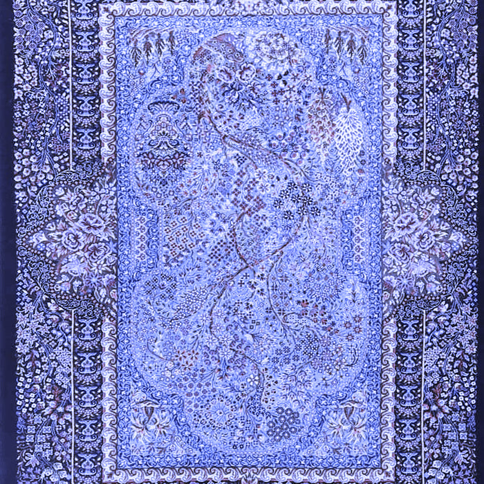 Machine Washable Persian Blue Traditional Rug, wshtr4815blu