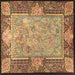 Square Persian Brown Traditional Rug, tr4815brn