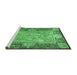 Sideview of Machine Washable Persian Emerald Green Traditional Area Rugs, wshtr4815emgrn