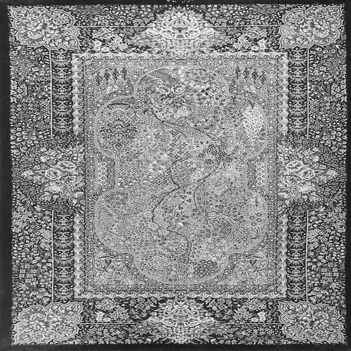 Round Machine Washable Persian Gray Traditional Rug, wshtr4815gry